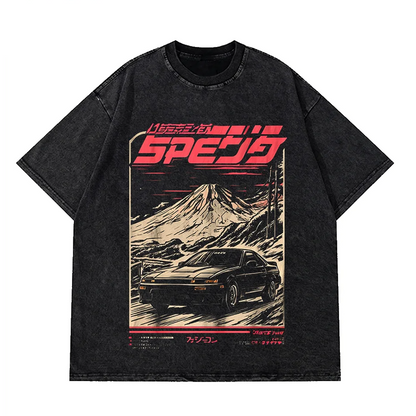 Mens Vintage Anime Graphic Tee Hip Hop Harajuku Streetwear
