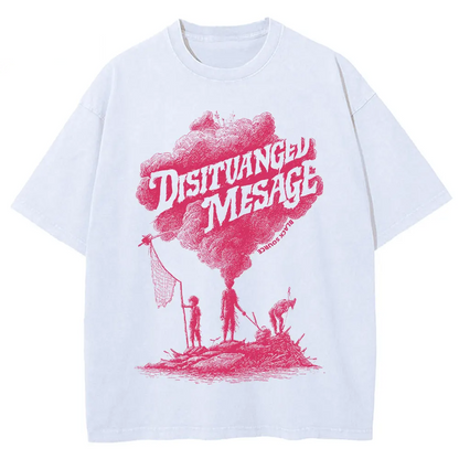 Japanese Cat Cartoon Graphic Baggy T-Shirt Men Streetwear
