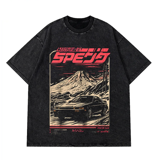 Mens Vintage Anime Graphic Tee Hip Hop Harajuku Streetwear