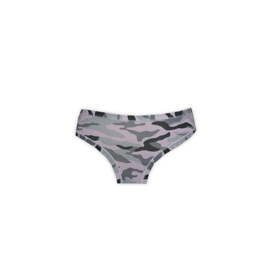 Women's two-piece camouflage underwear set - cotton sports underwear - sports panties with thick strap top - gray - M