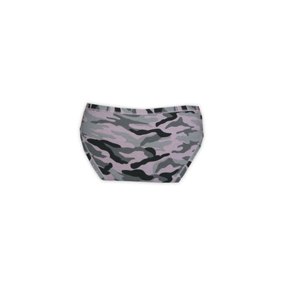 Women's two-piece camouflage underwear set - cotton sports underwear - sports panties with thick strap top - gray - M