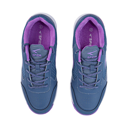 Defend Ladies Netball Shoes - Steel/Purple