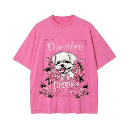 Japanese Cat Cartoon Graphic Baggy T-Shirt Men Streetwear