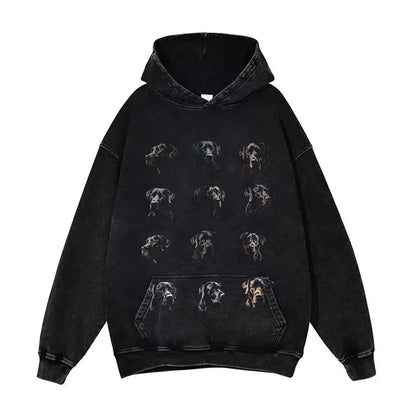 Anime Pain Graphic Hoodie Men's Retro Washed Harajuku Streetwear