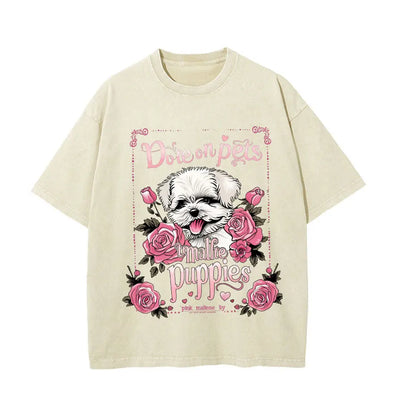 Japanese Cat Cartoon Graphic Baggy T-Shirt Men Streetwear