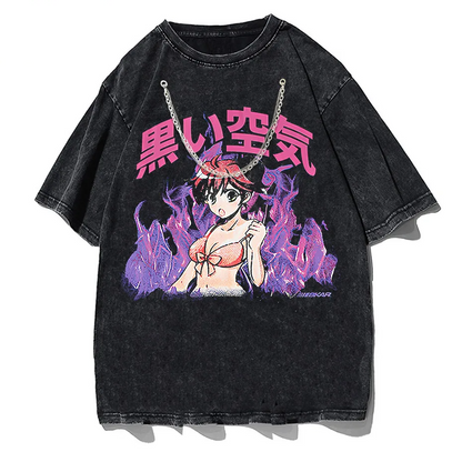 Japanese Anime Girl Oversized Streetwear T-Shirt