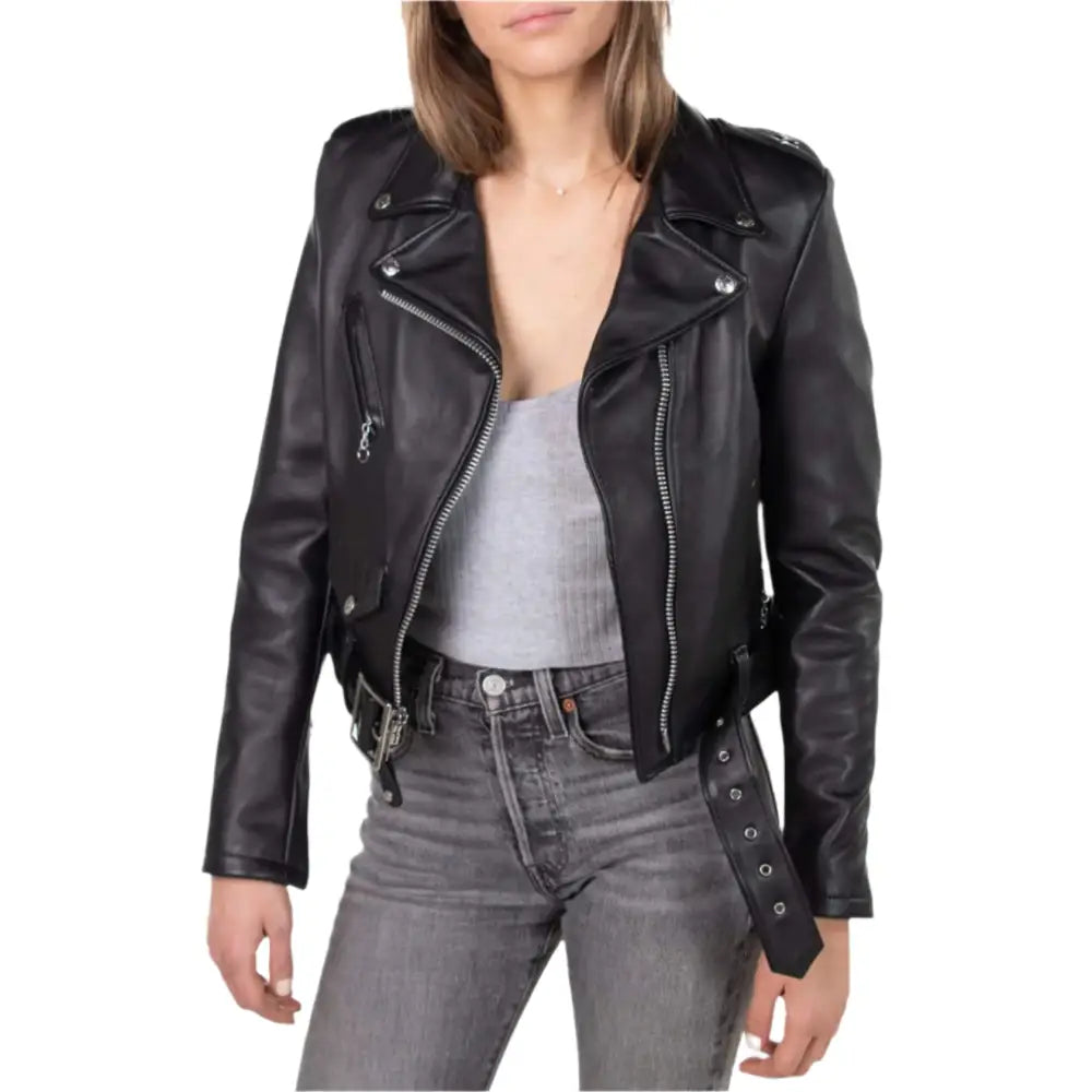Womens Black Motorcycle Jacket